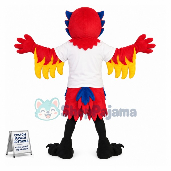 Sport Red Phoenix Mascot Costume	