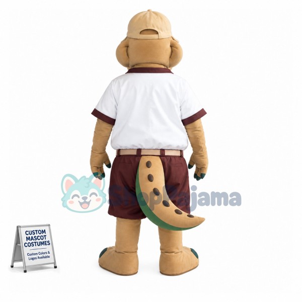 Baseball Beige Alligator Mascot Costume	