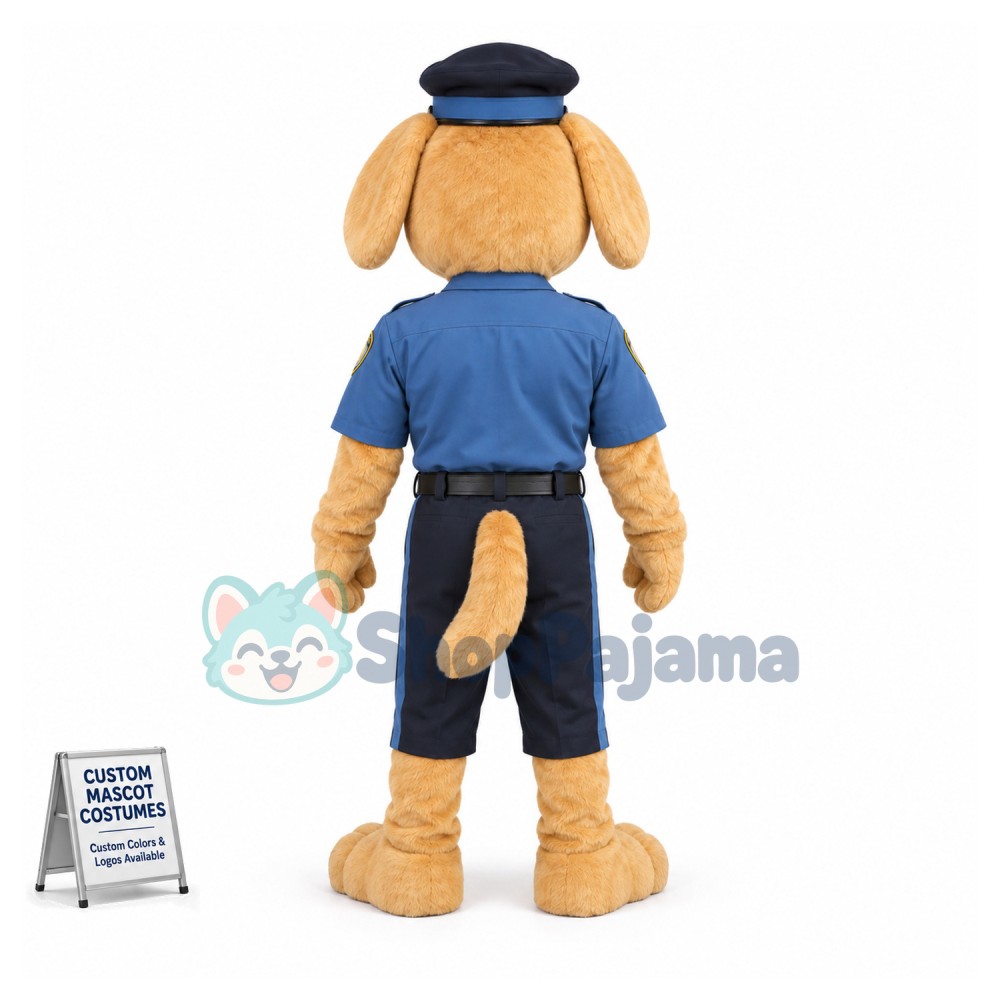 Adorable Police Yellow Labrador Mascot Costume	