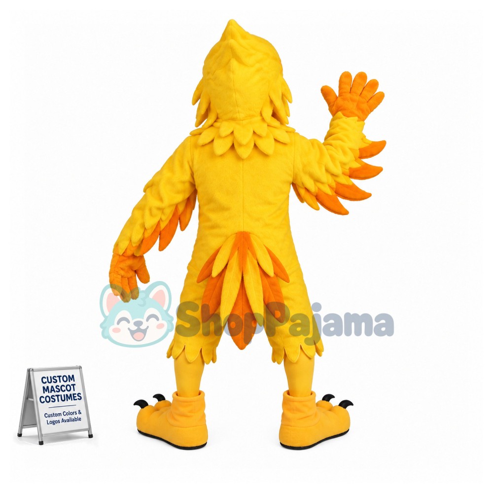 Screaming Golden Phoenix Mascot Costume 