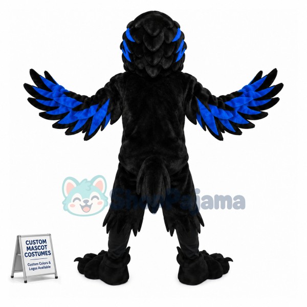 Fierce Black & Blue Raven Mascot Costume 