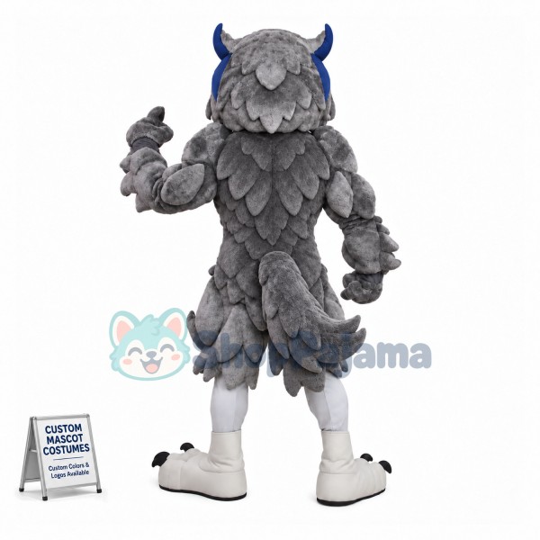 Screaming Power Grey Owl Mascot Costume 