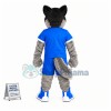 College Grey Husky Dog Mascot Costume 
