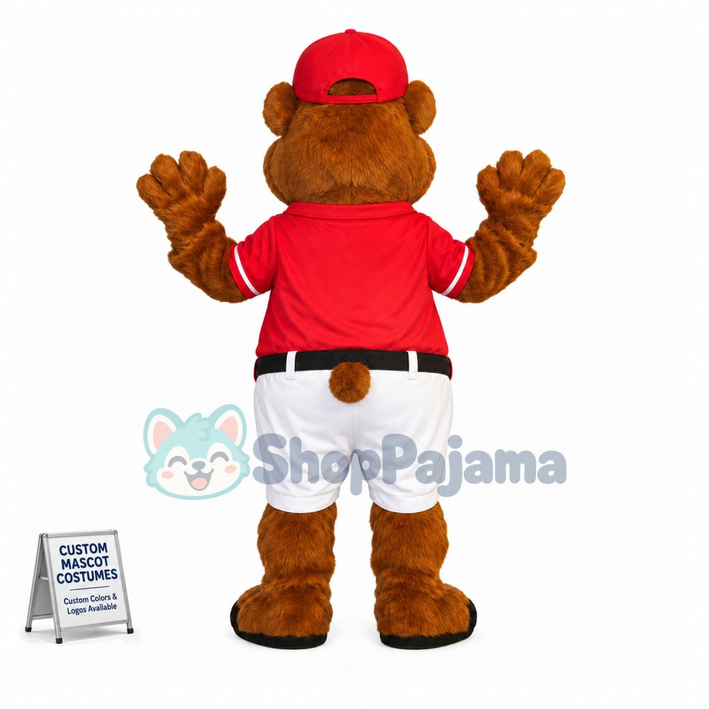 Baseball Brown Bear Mascot Costume 