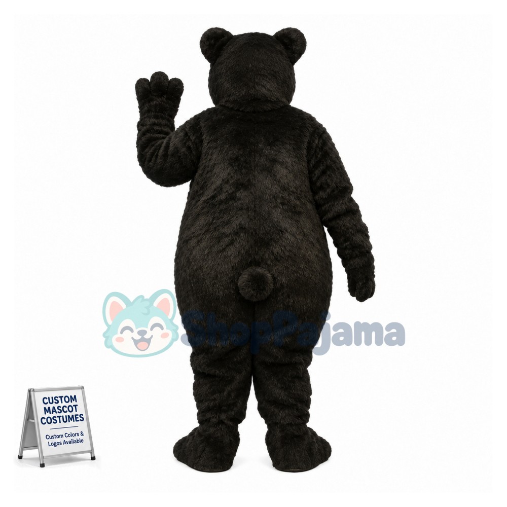 Adult Plush Black Bear Mascot Costume