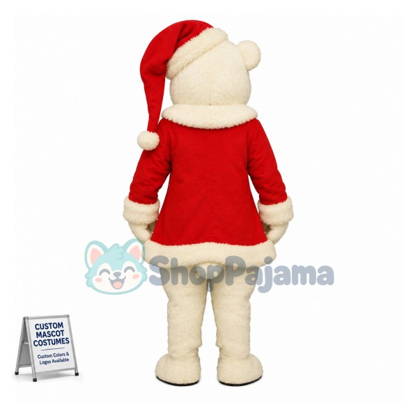 Christmas White Bear Mascot Costume