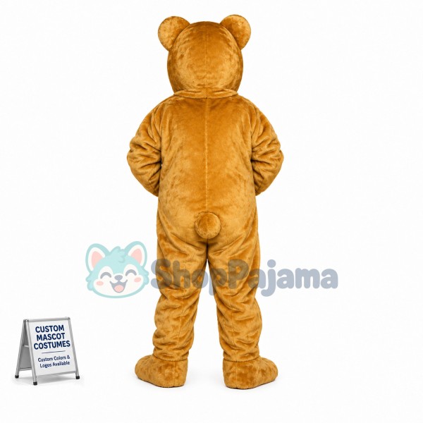 Golden Teddy Bear Mascot Costume 