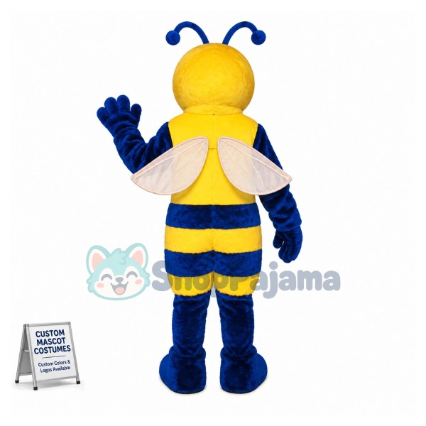 Blue Bee Mascot Costume 