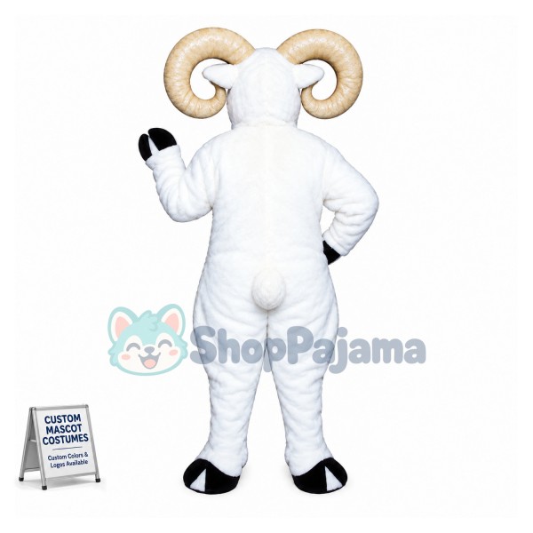 White Ram Animal Lightweight Mascot Costume 
