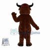 Happy Brown Bull Mascot Costume 