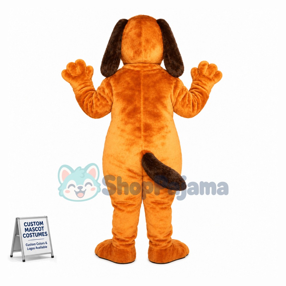 Lovely Golden Hound Dog Mascot Costume 