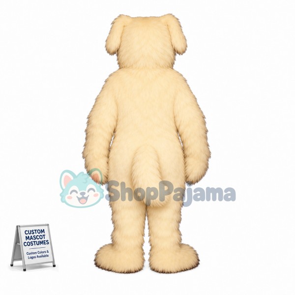 Fluffy White Dog Mascot Costume 