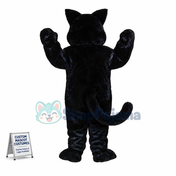 Fat Black Cat Mascot Costume 