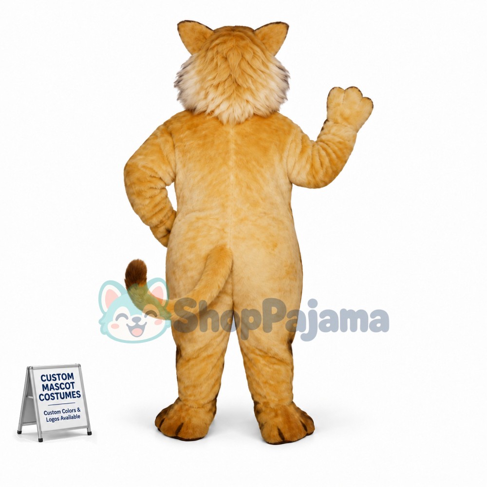 Young Beige Lion Mascot Costume 