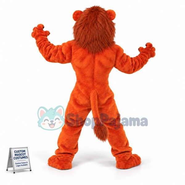 Power Orange Lion Mascot Costume 