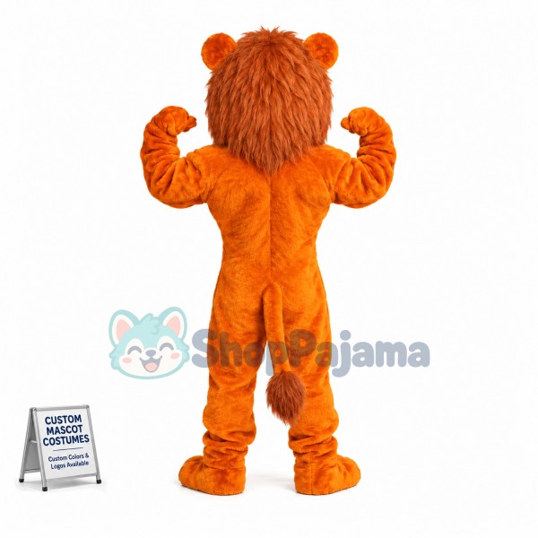 Super Power Orange Lion Mascot Costume 