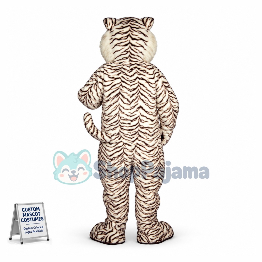 Fierce White Tiger Mascot Costume 
