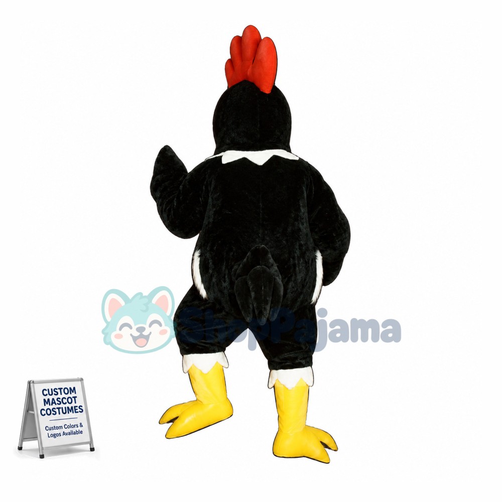 Black Rooster Mascot Costume 