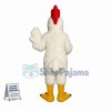 White Rooster Long Fur Mascot Adult Costume 
