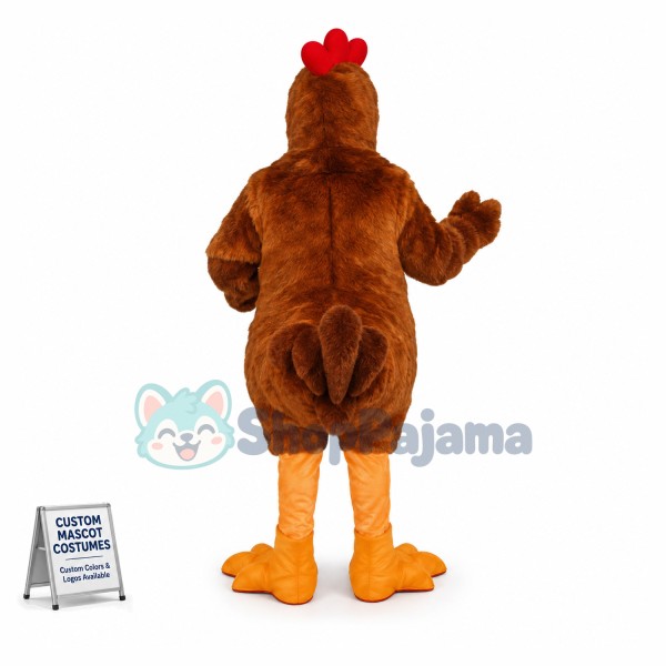 Brown Chicken Mascot Costume 