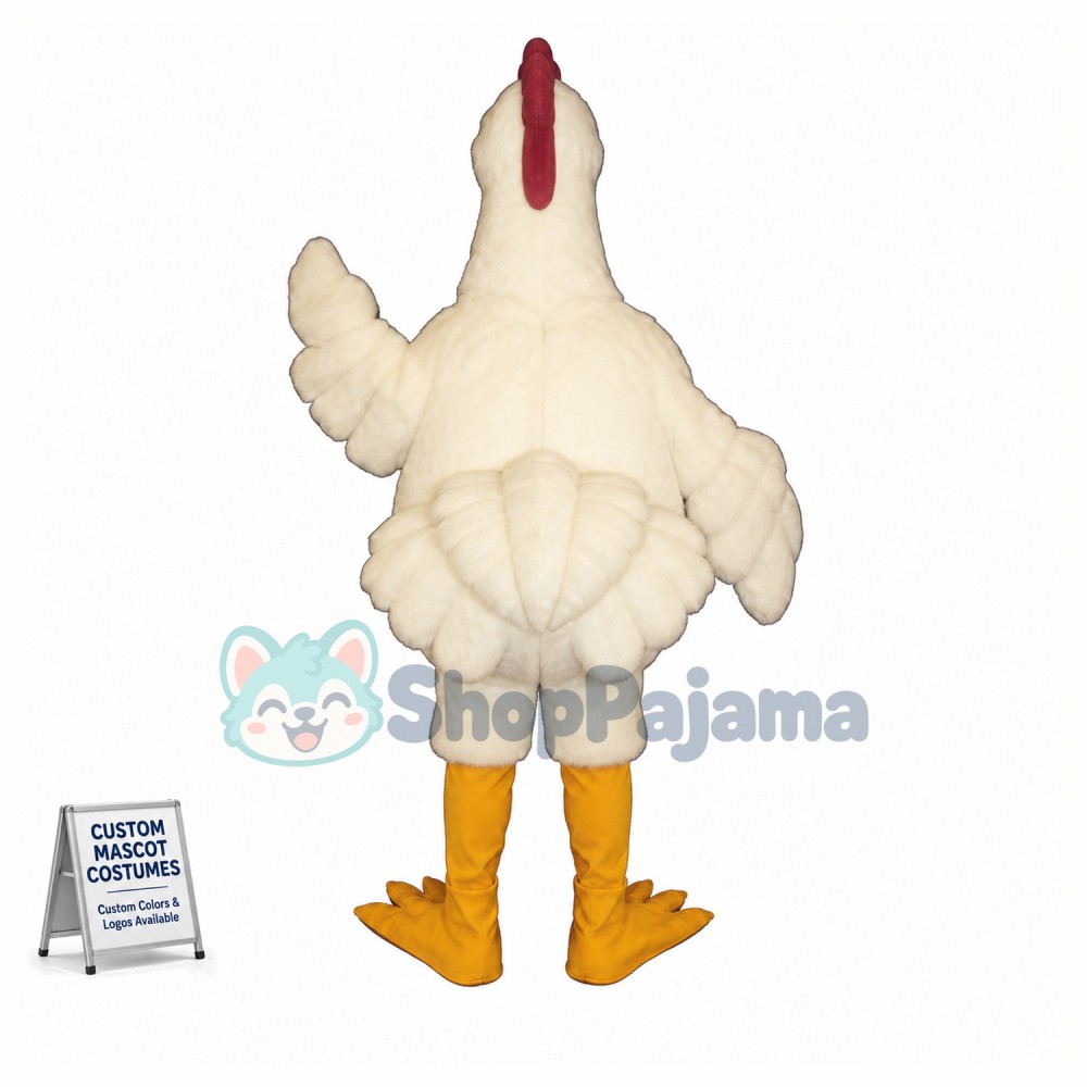 White Turkey Mascot Costume