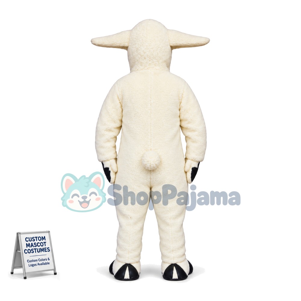 White Lamb Mascot Costume	