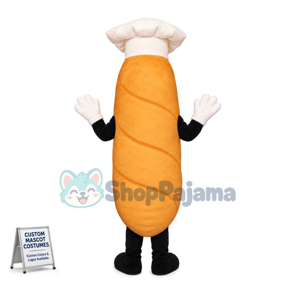 Adult Cartoon Chef French Bread Mascot Costume 