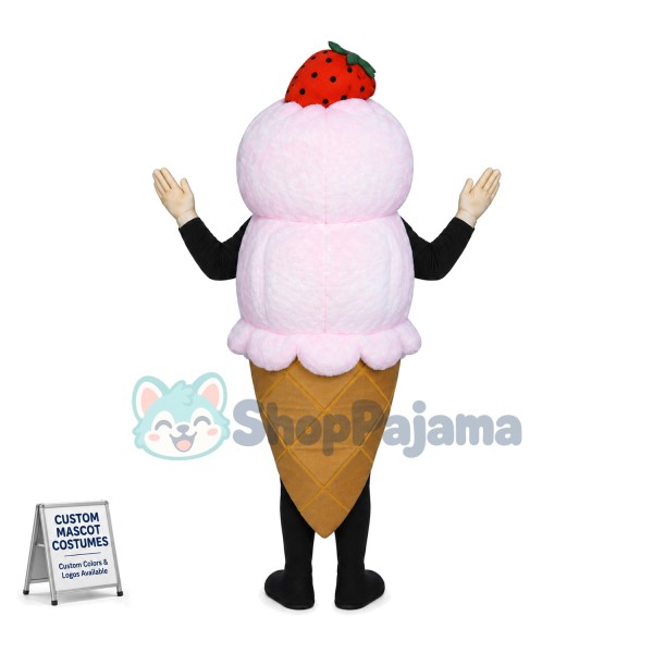 Deluxe Strawberry Ice Cream Double Scoop Mascot Costume 