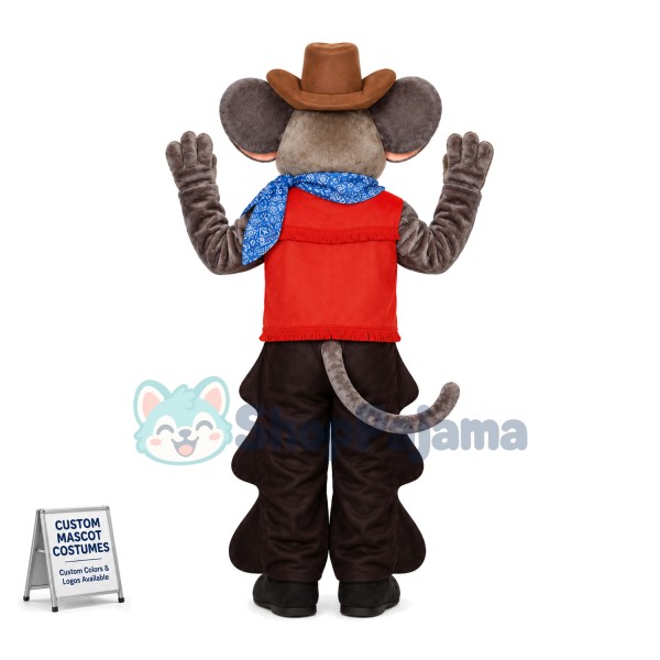 American Cowboy Rat Mascot Costume 