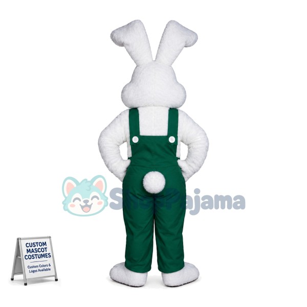 Optimistic White Bunny Mascot Costume Fancy Dress 