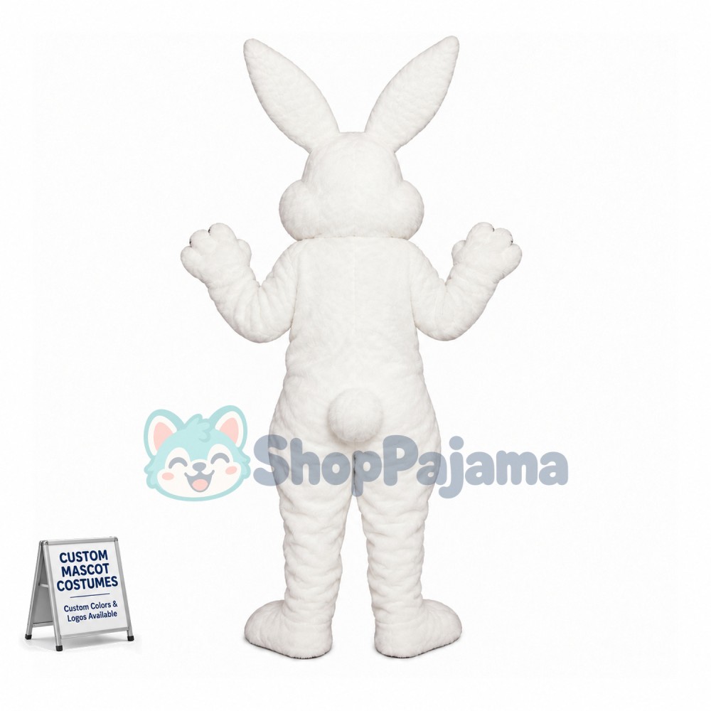 Lively White Bunny Mascot Costume