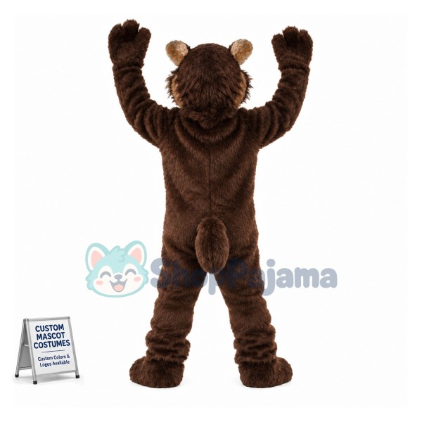 Howling Brown Wolverine Mascot Costume