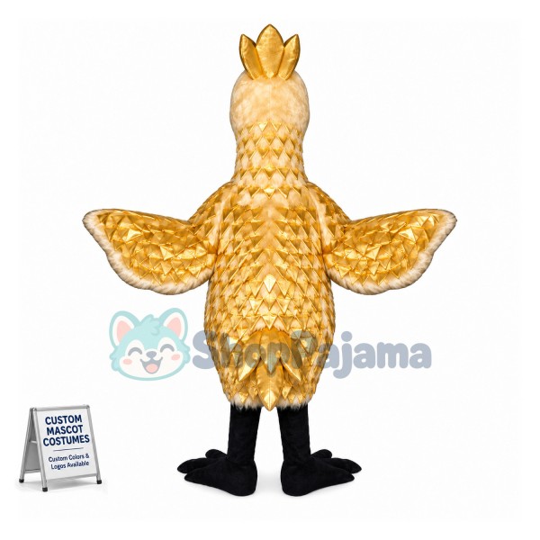 Golden Phoenix Mascot Costume
