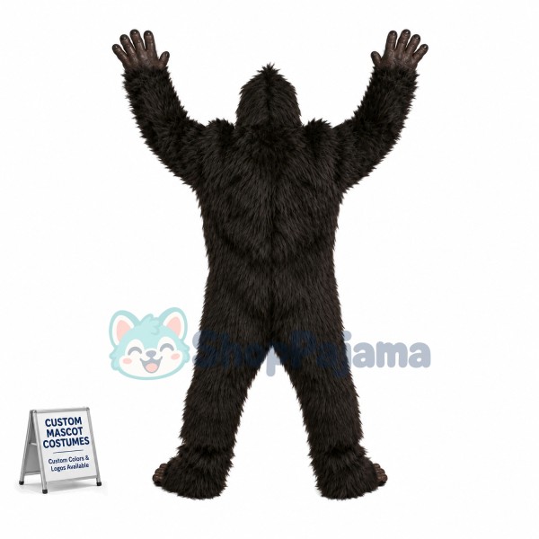 Fierce Black Gorilla Mascot Costume
