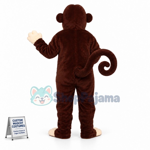 Adult Cartoon Brown Monkey Mascot Costume