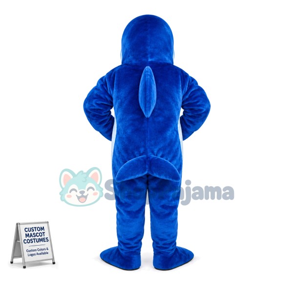 Cartoon Blue Barracuda Mascot Costume