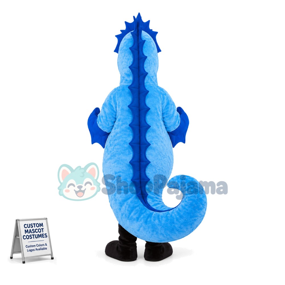 Blue Seahorse Mascot Costume