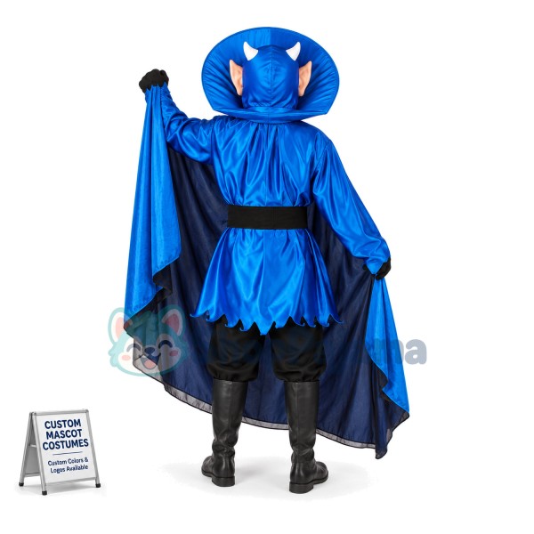 Vintage Style Blue Devil Mascot Costume 