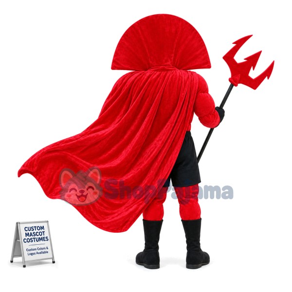 Muscle Red Devil Mascot Costume	