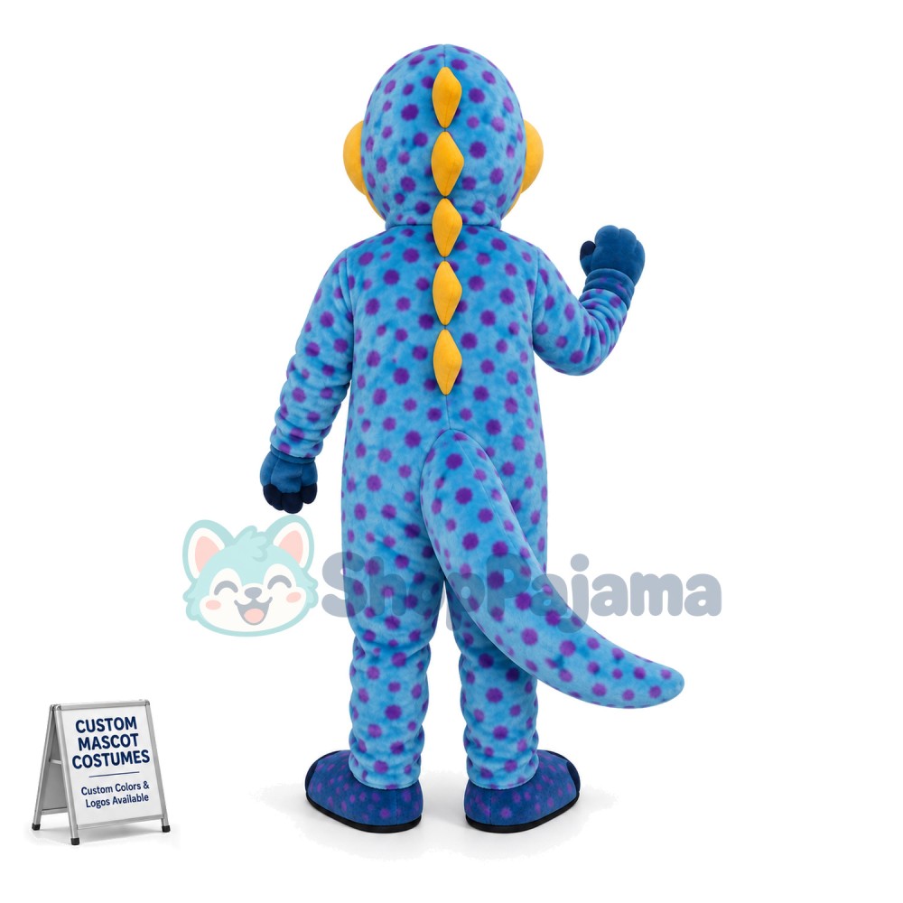 Brightly Colored Dinosaur Mascot Costume 