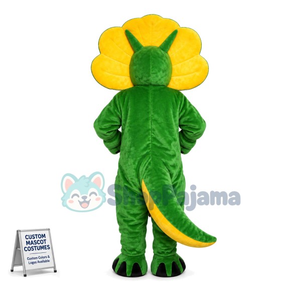 Green Triceratops Mascot Costume 