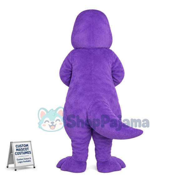 Wise Barney the Purple Dinosaur Mascot Adult Costume 