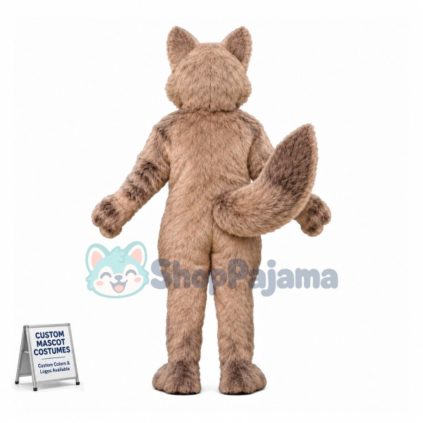 Adult Plush Gray Wolf Pup With Blue Eyes Mascot Costume 