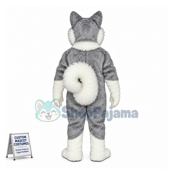 Arctic Sled Wolf Mascot Costume 