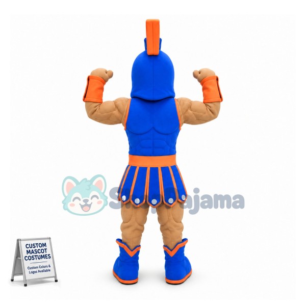 Blue & Orange Trojan Mascot Costume 