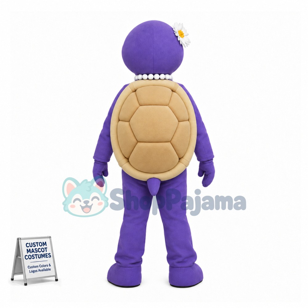 Sweet Cartoon Purple Turtle Girl Mascot Costume 