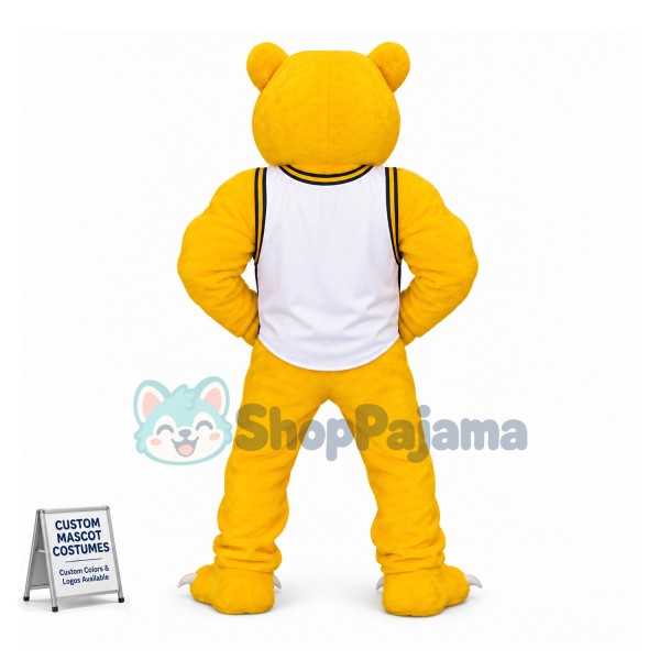 University Power Fierce Golden Bear Mascot Costume 