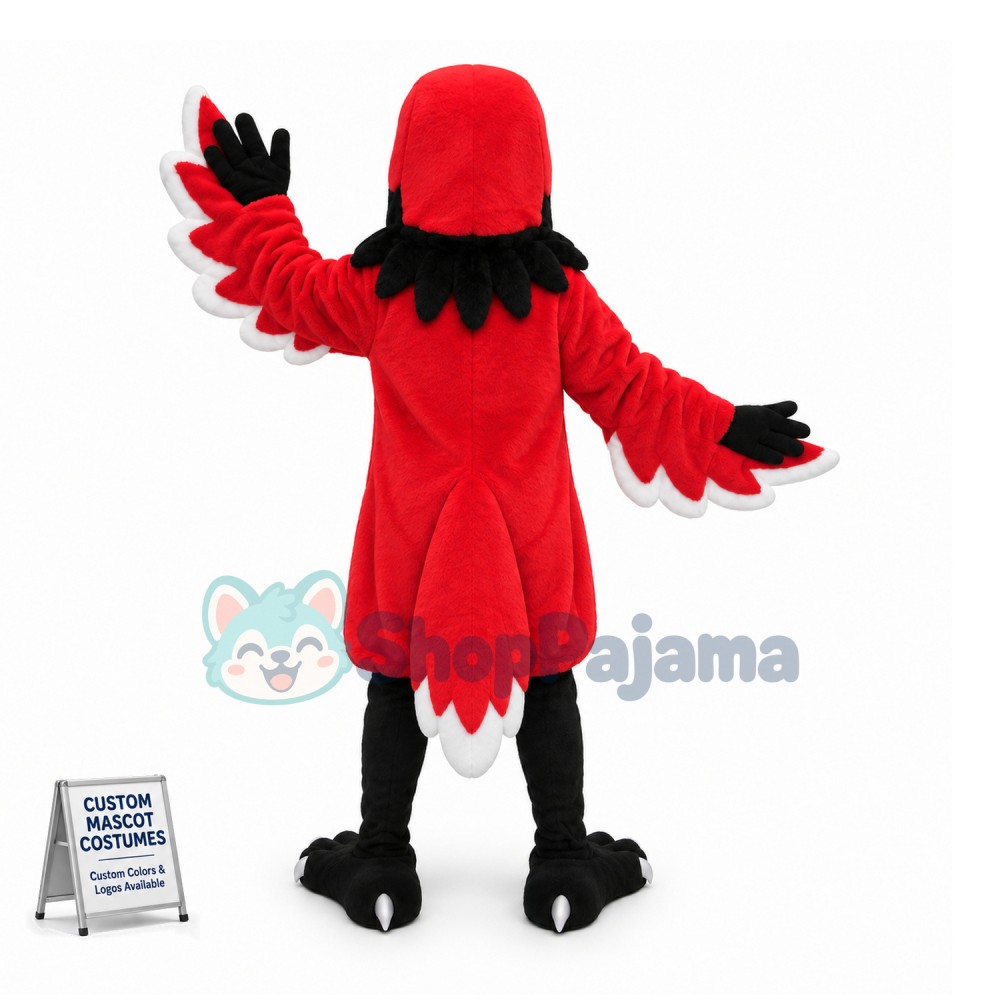 Swoop the Red Hawk Mascot Costume 