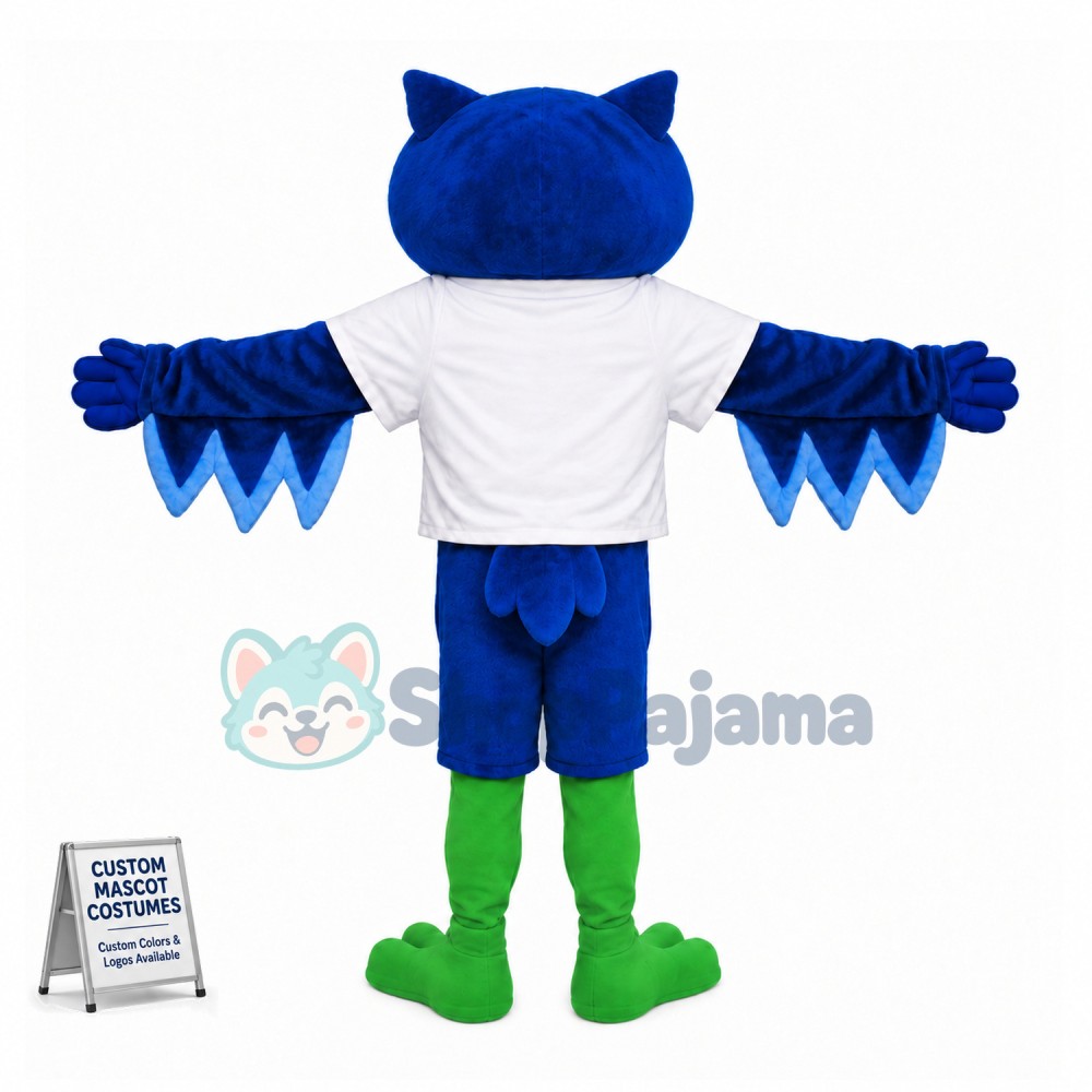 Adult Blue Owl Mascot Costume 