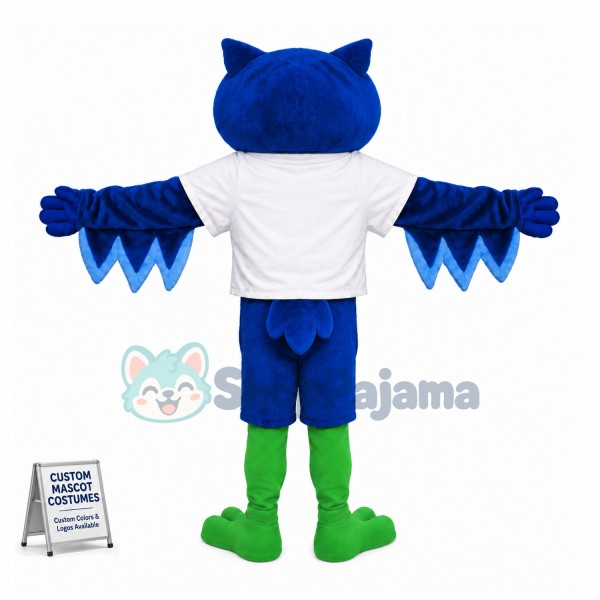 Adult Blue Owl Mascot Costume 